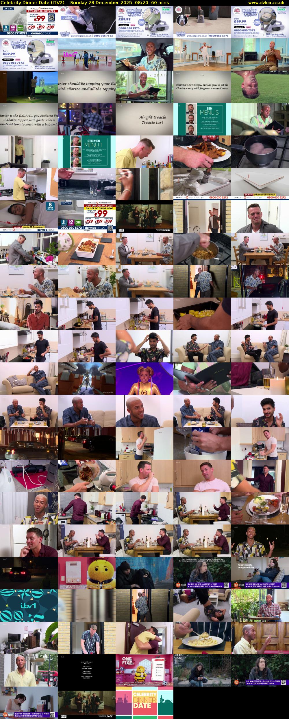 Celebrity Dinner Date (ITV2) Sunday 28 December 2025 08:20 - 09:20