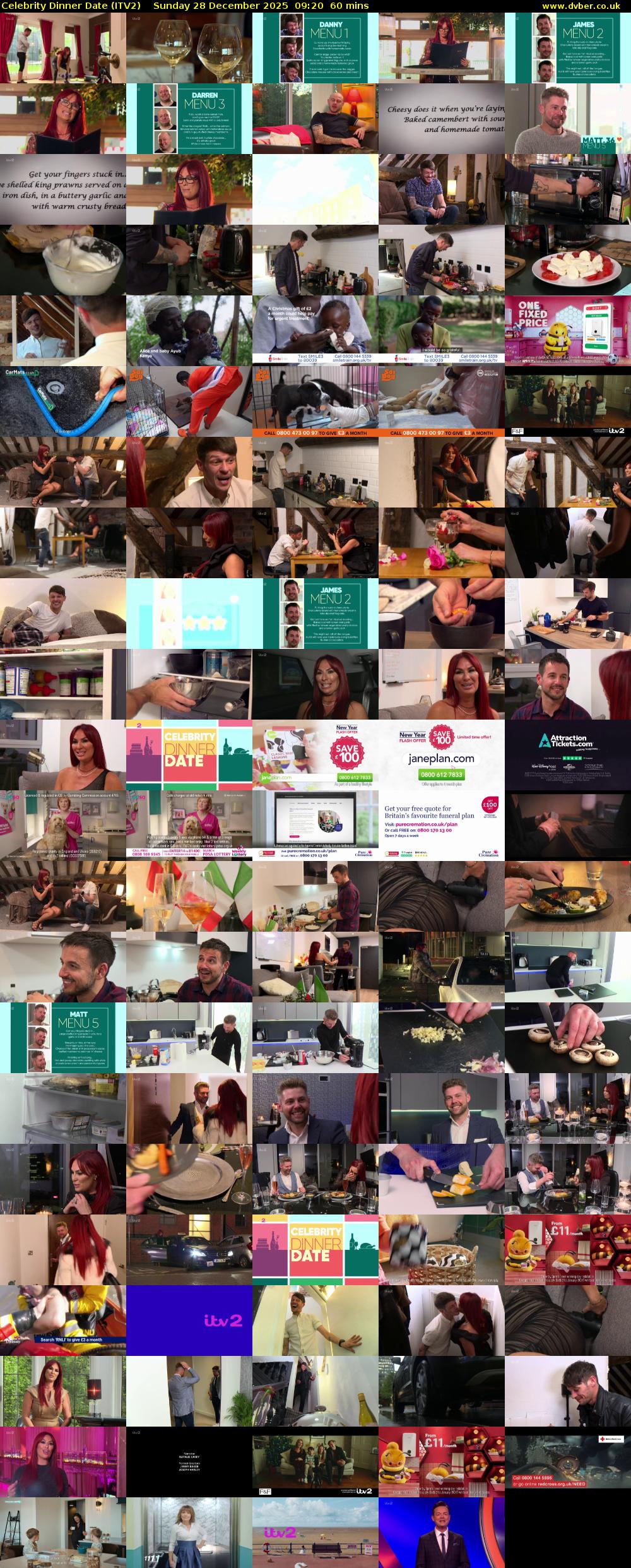 Celebrity Dinner Date (ITV2) Sunday 28 December 2025 09:20 - 10:20