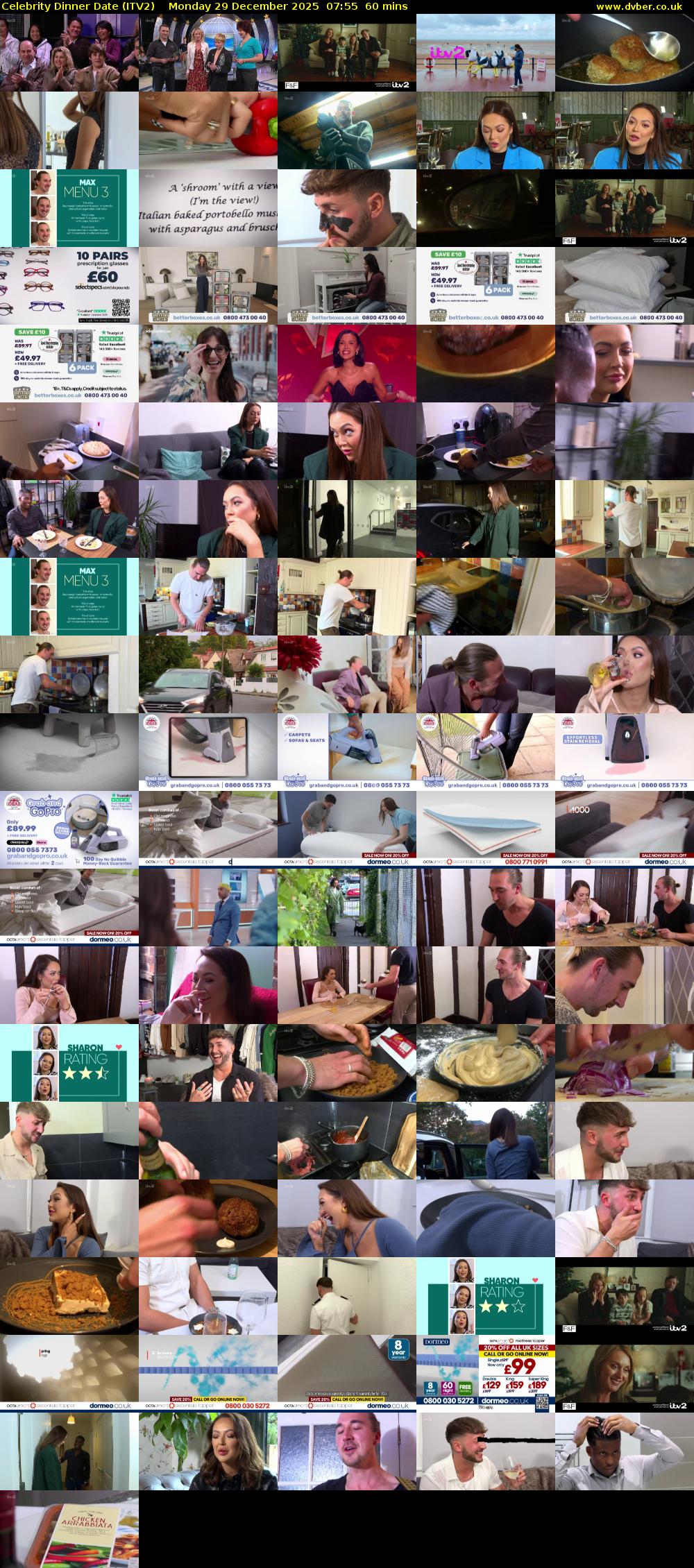 Celebrity Dinner Date (ITV2) Monday 29 December 2025 07:55 - 08:55