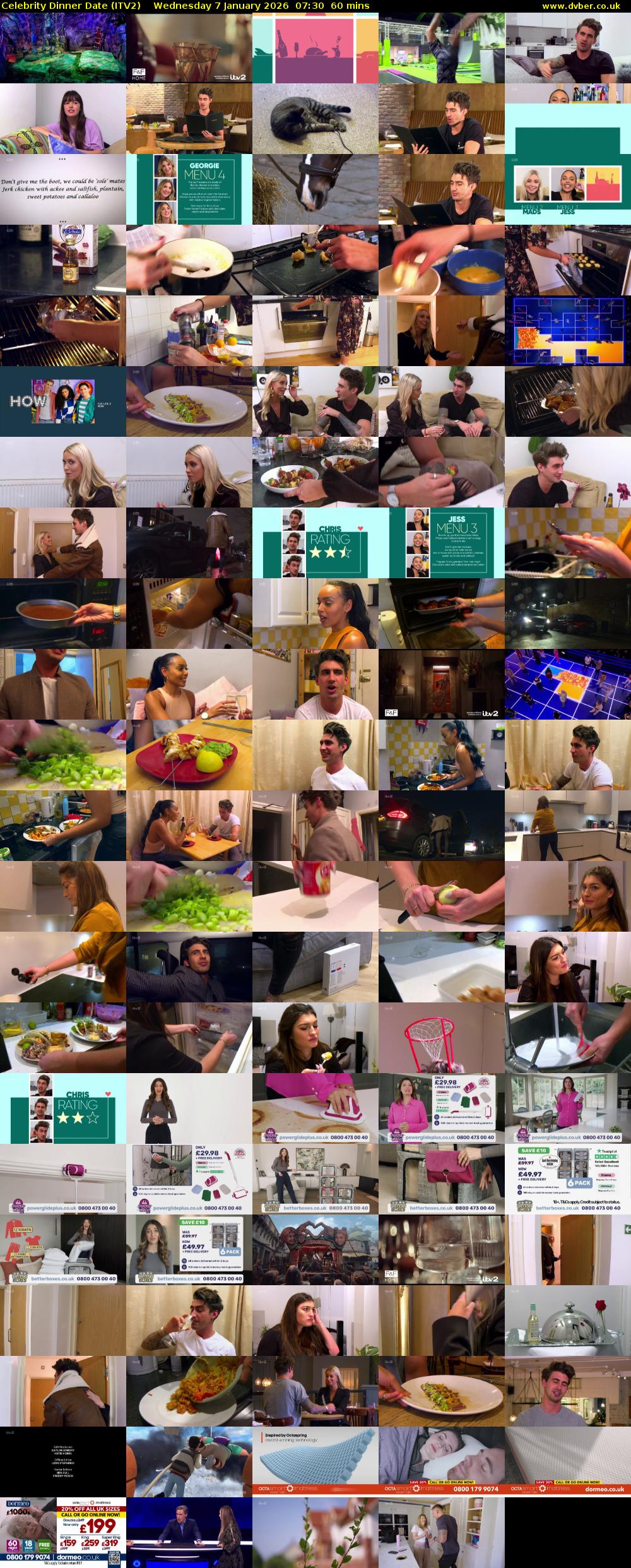 Celebrity Dinner Date (ITV2) Wednesday 7 January 2026 07:30 - 08:30