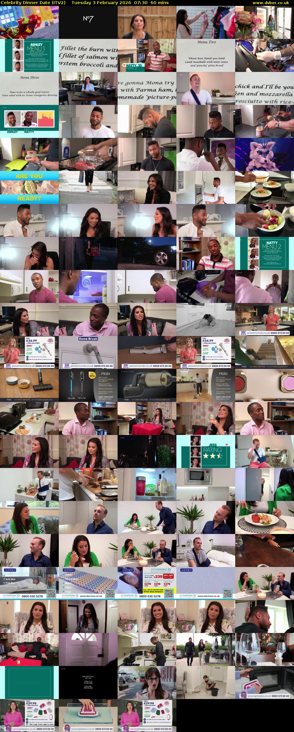 Celebrity Dinner Date (ITV2) Tuesday 3 February 2026 07:30 - 08:30