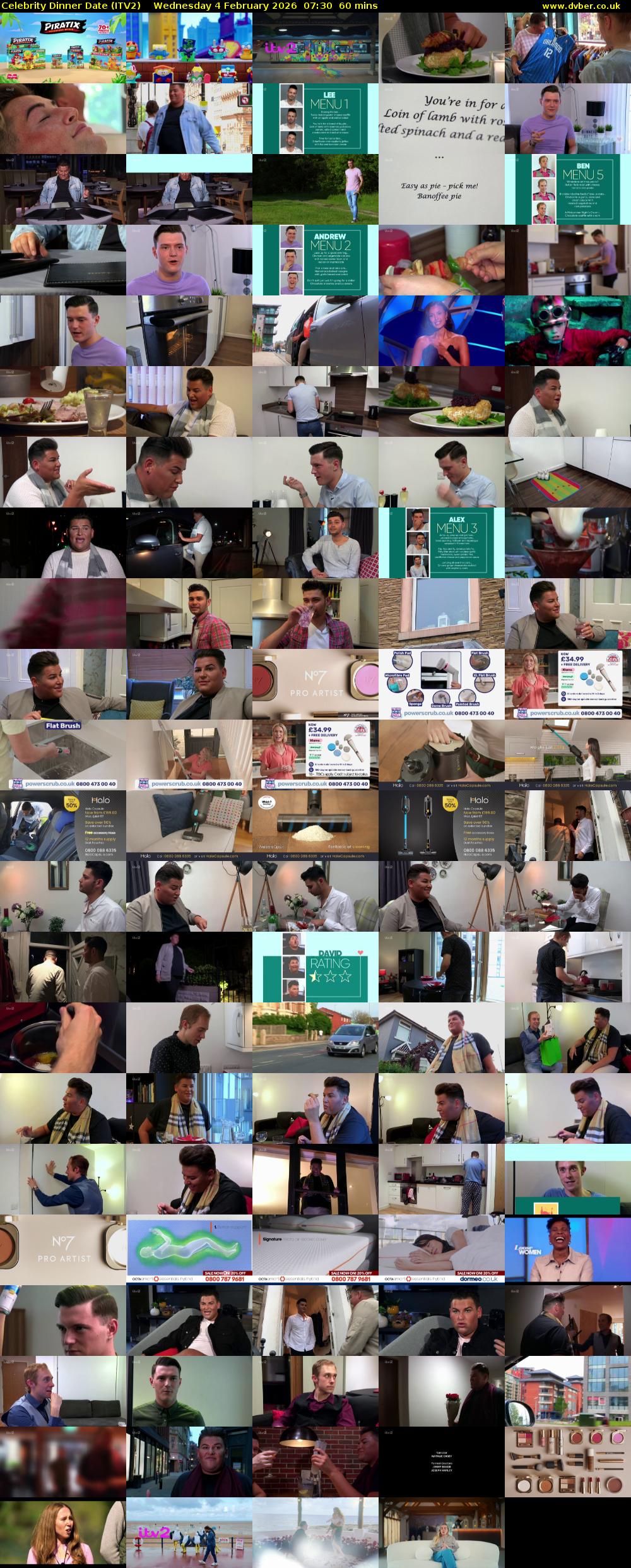 Celebrity Dinner Date (ITV2) Wednesday 4 February 2026 07:30 - 08:30