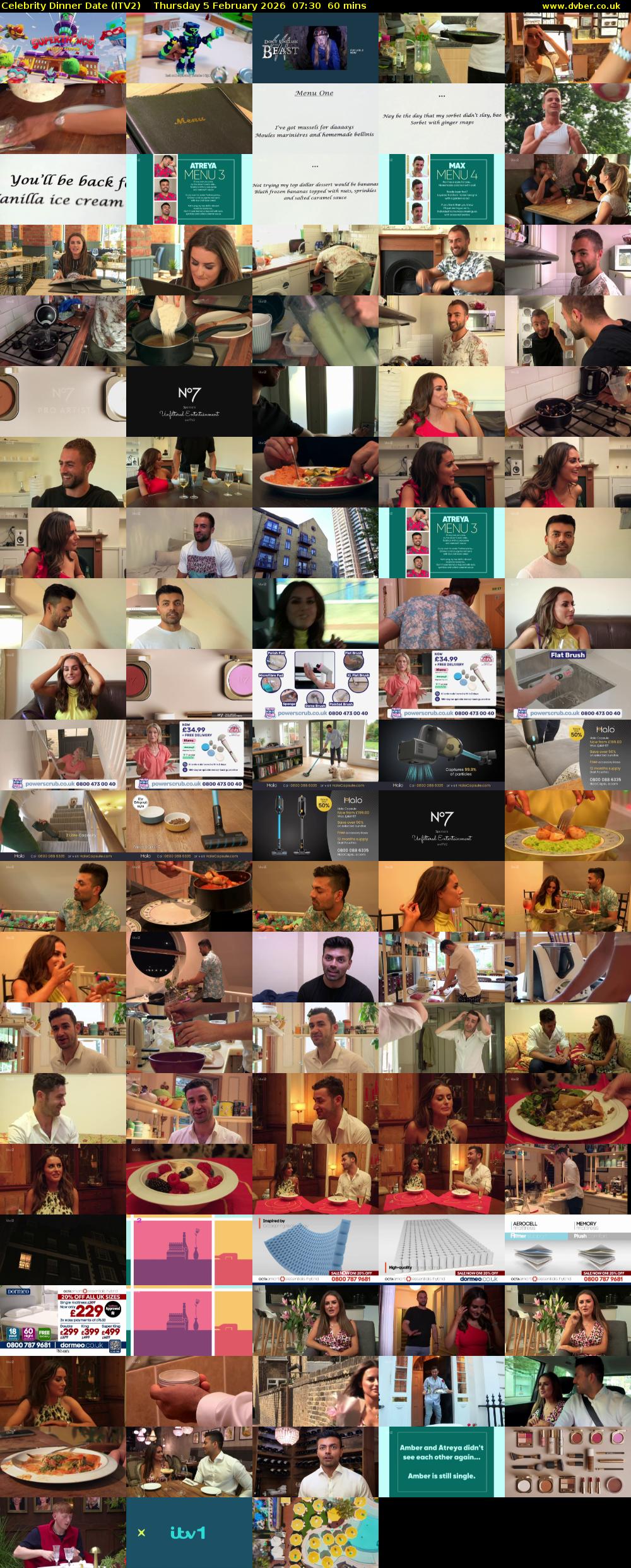 Celebrity Dinner Date (ITV2) Thursday 5 February 2026 07:30 - 08:30