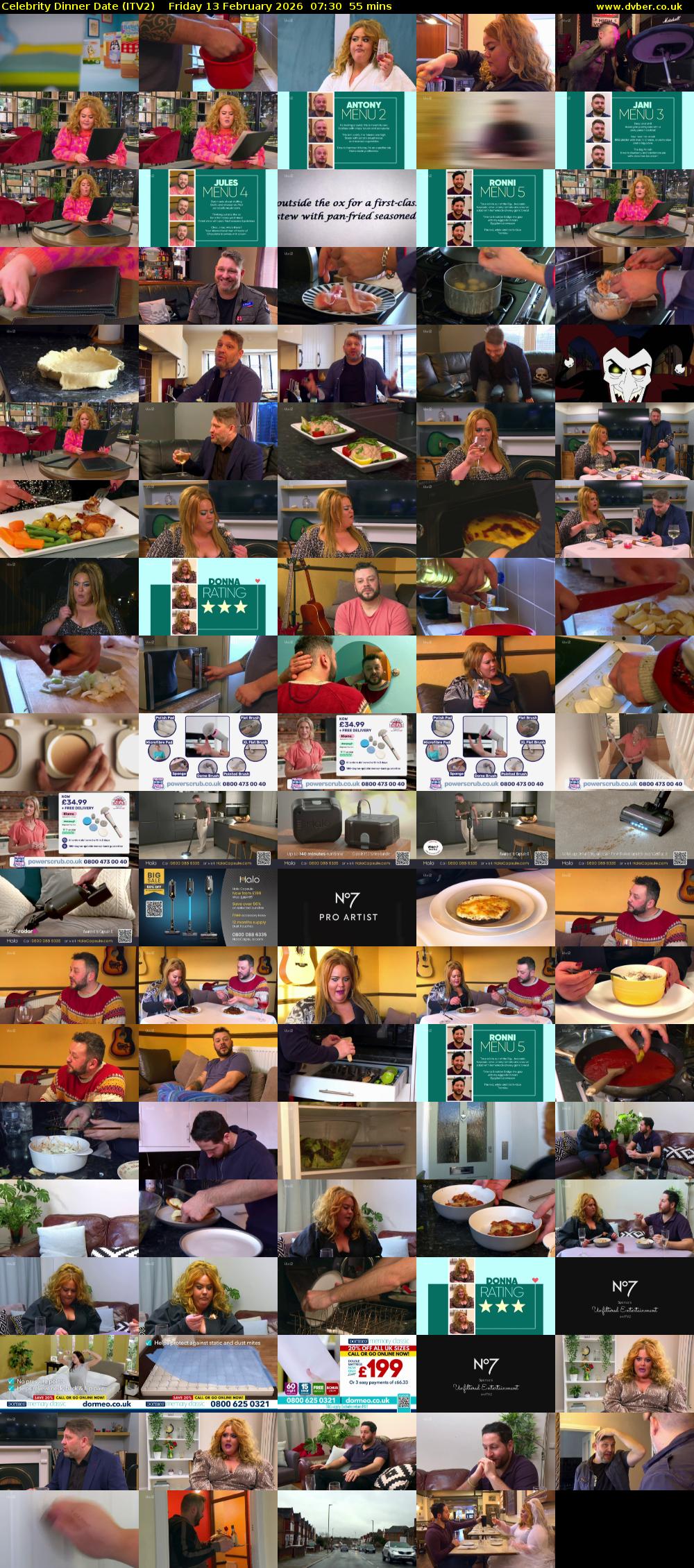 Celebrity Dinner Date (ITV2) Friday 13 February 2026 07:30 - 08:25