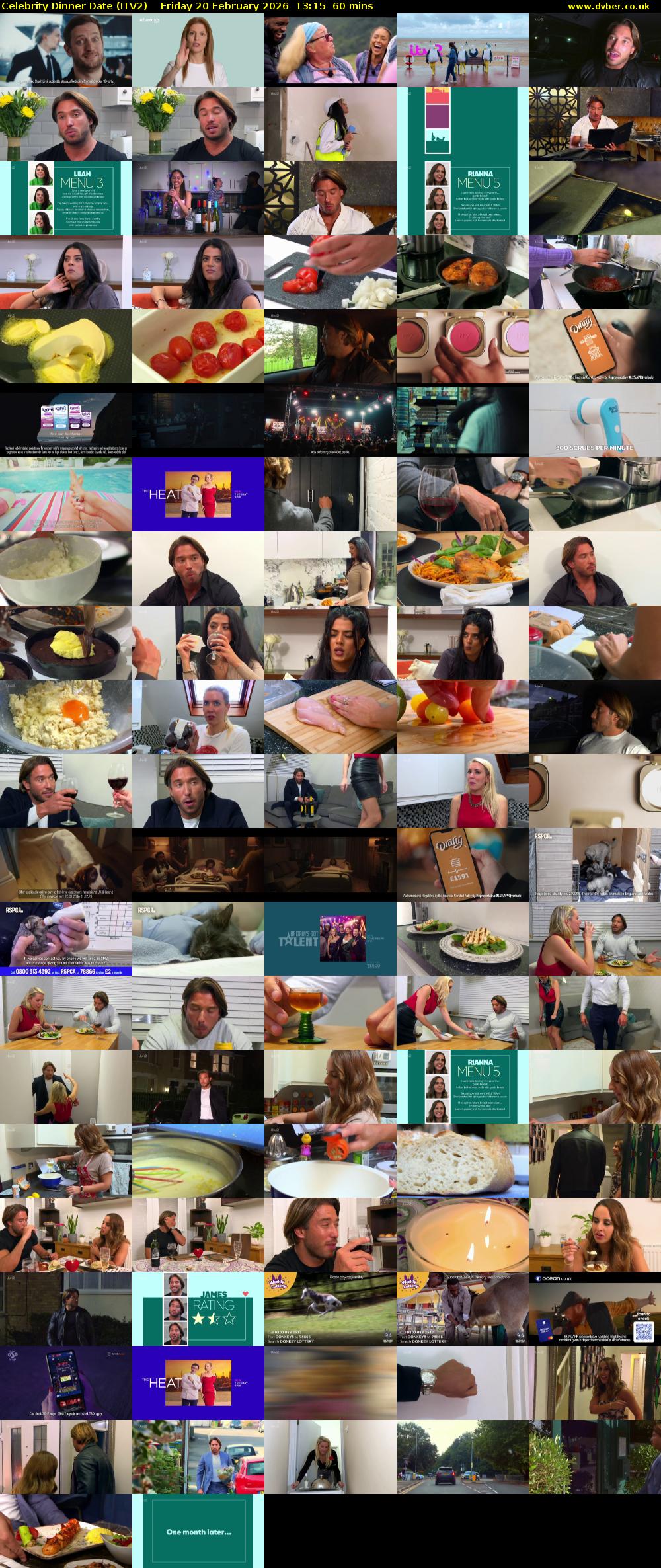 Celebrity Dinner Date (ITV2) Friday 20 February 2026 13:15 - 14:15