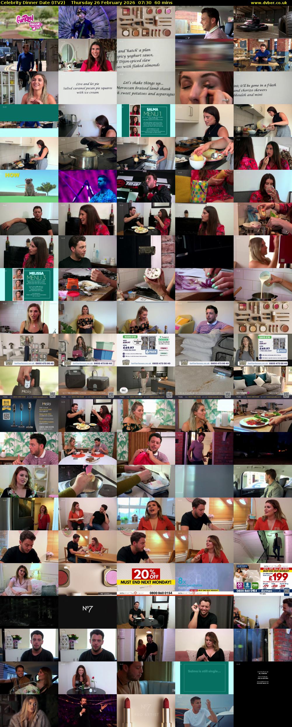 Celebrity Dinner Date (ITV2) Thursday 26 February 2026 07:30 - 08:30