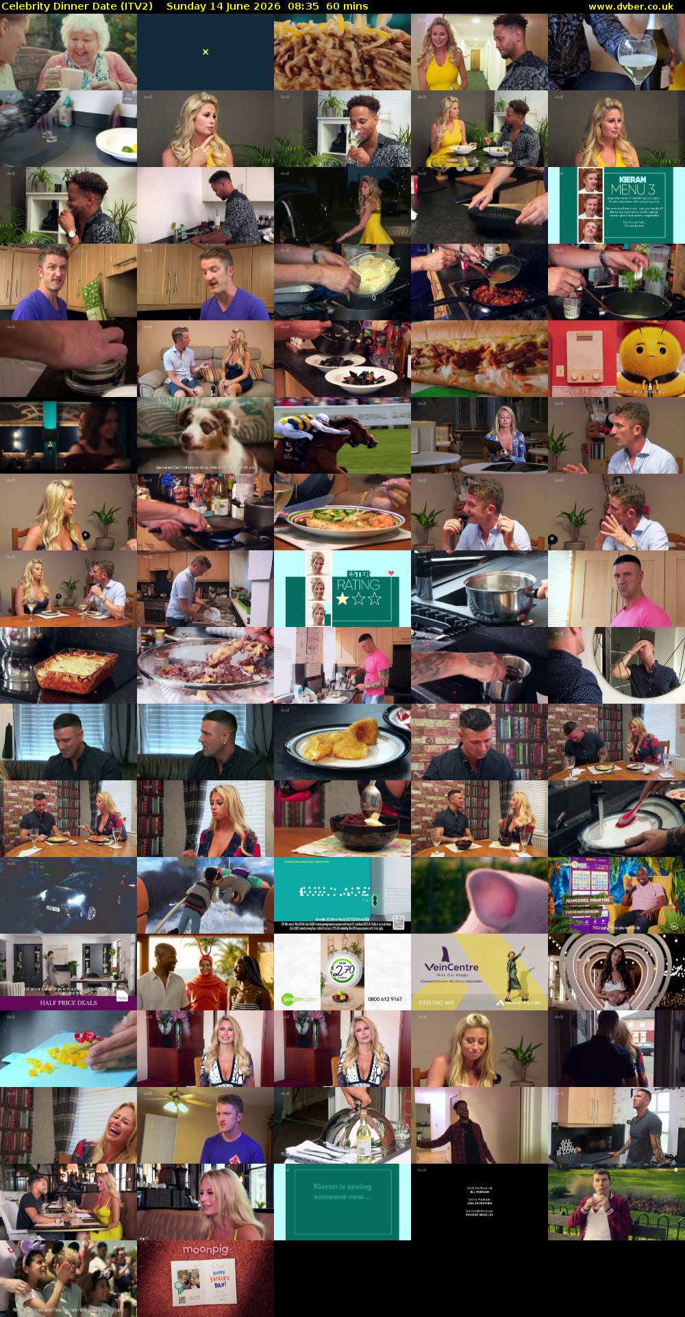 Celebrity Dinner Date (ITV2) Sunday 14 June 2026 08:35 - 09:35