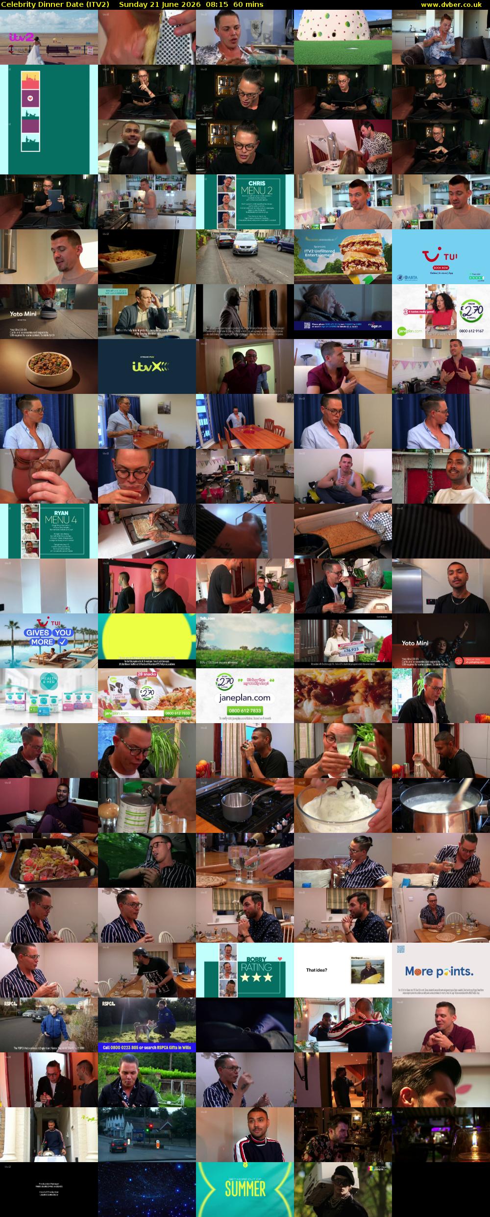 Celebrity Dinner Date (ITV2) Sunday 21 June 2026 08:15 - 09:15