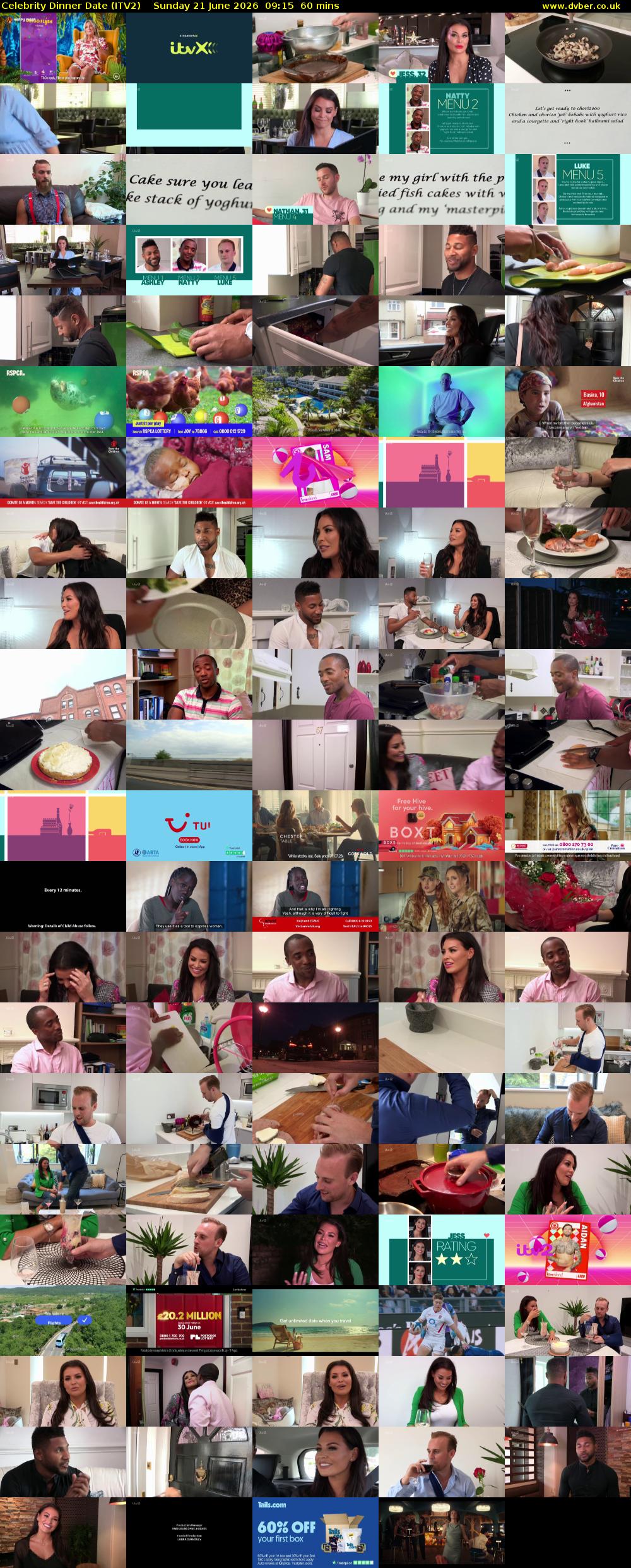 Celebrity Dinner Date (ITV2) Sunday 21 June 2026 09:15 - 10:15