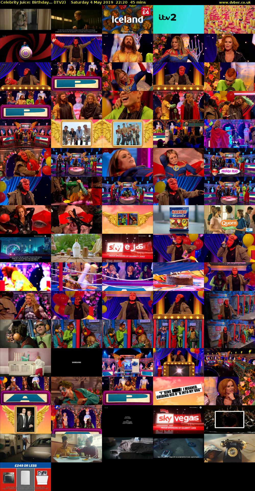 Celebrity Juice: Birthday... (ITV2) Saturday 4 May 2019 22:20 - 23:05