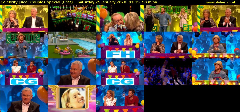Celebrity Juice: Couples Special (ITV2) Saturday 25 January 2020 02:35 - 03:25