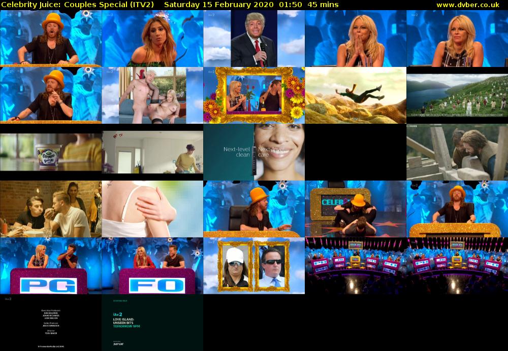 Celebrity Juice: Couples Special (ITV2) Saturday 15 February 2020 01:50 - 02:35
