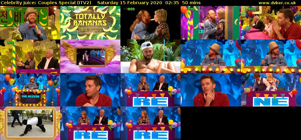 Celebrity Juice: Couples Special (ITV2) Saturday 15 February 2020 02:35 - 03:25
