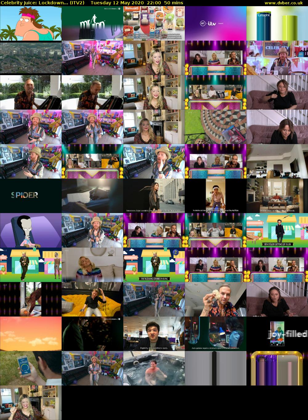 Celebrity Juice: Lockdown... (ITV2) Tuesday 12 May 2020 22:00 - 22:50