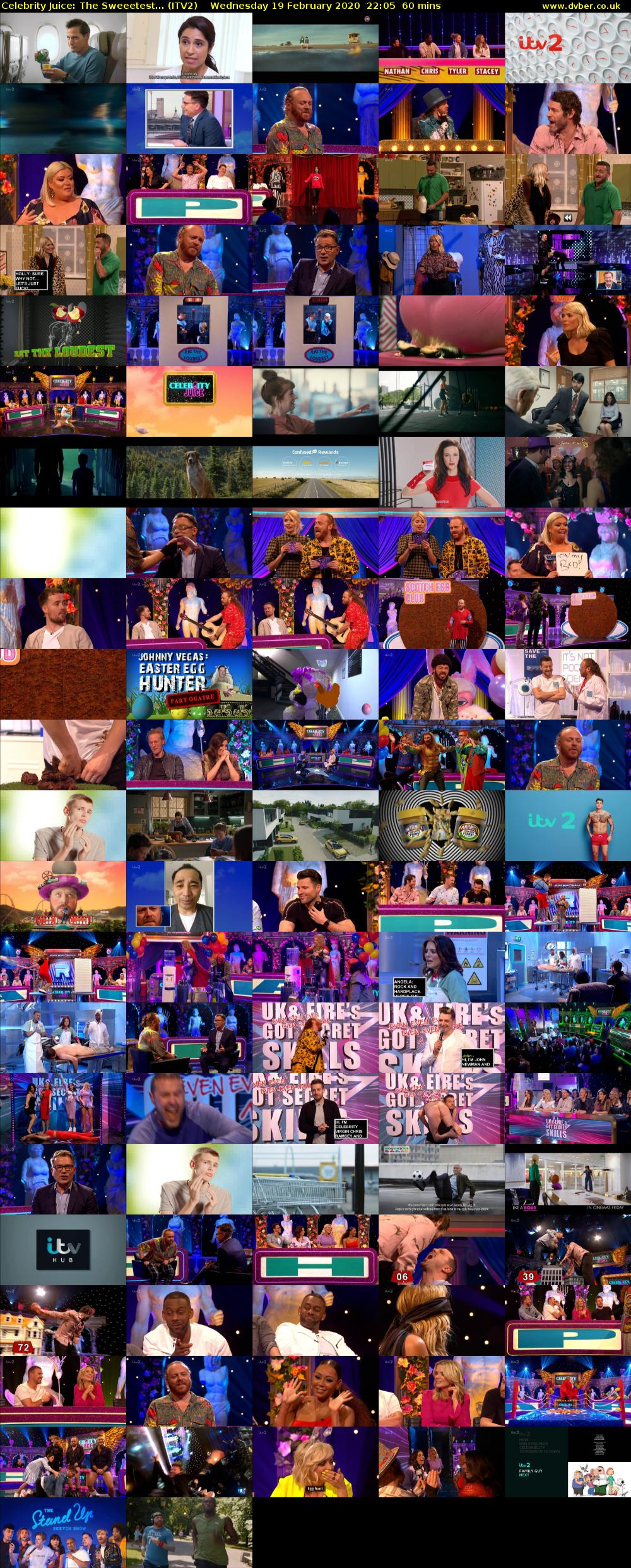 Celebrity Juice: The Sweeetest... (ITV2) Wednesday 19 February 2020 22:05 - 23:05