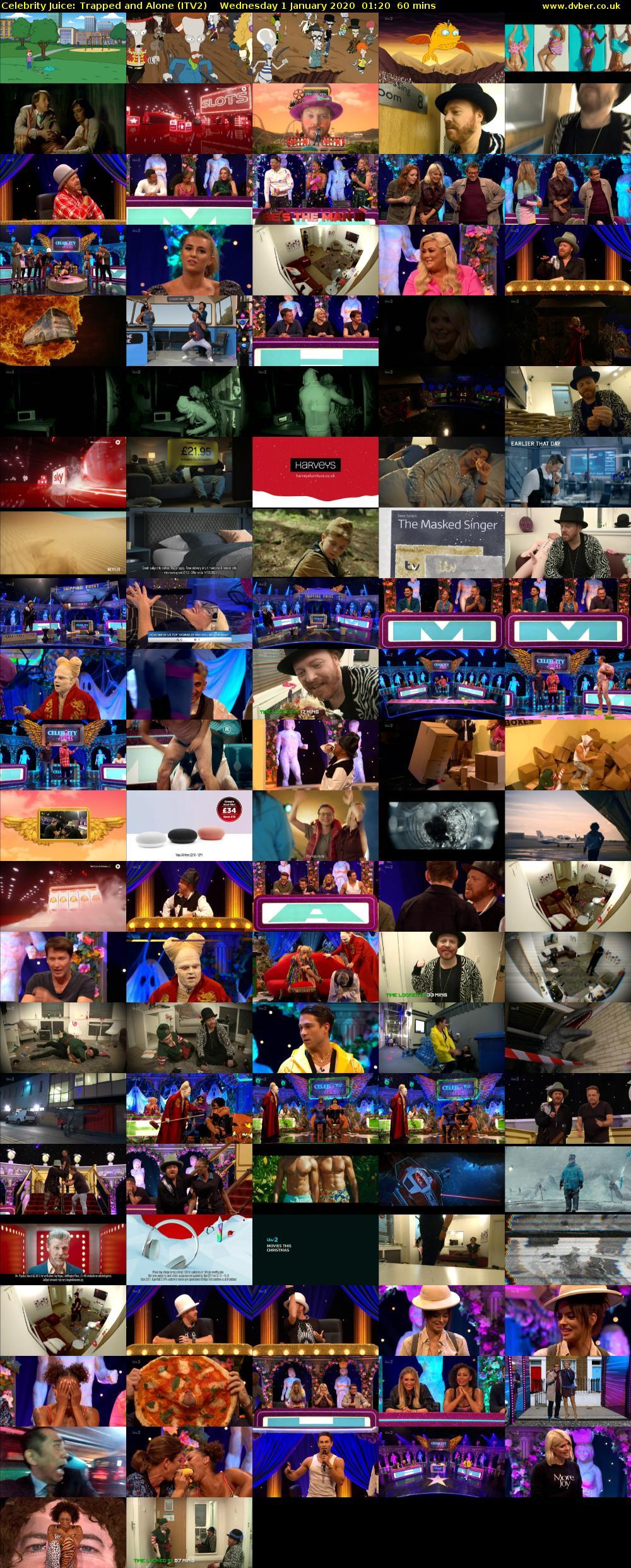 Celebrity Juice: Trapped and Alone (ITV2) Wednesday 1 January 2020 01:20 - 02:20