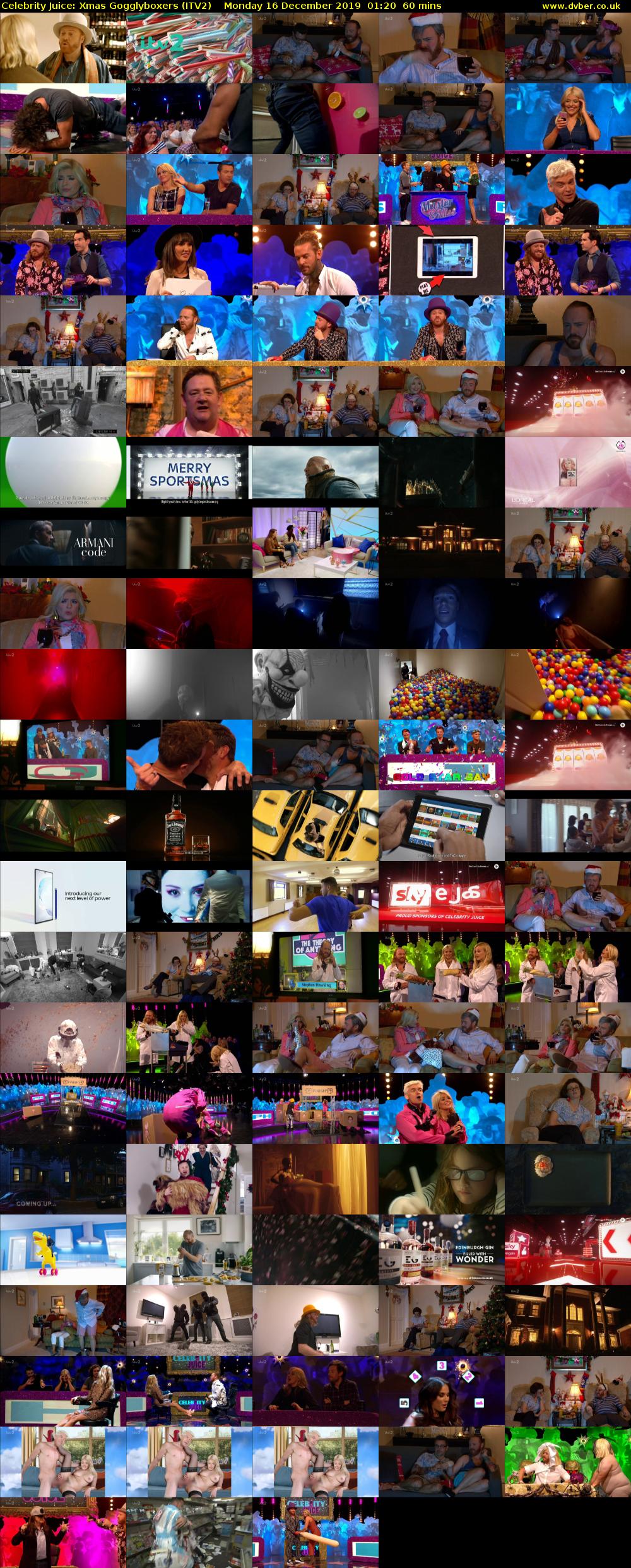Celebrity Juice: Xmas Gogglyboxers (ITV2) Monday 16 December 2019 01:20 - 02:20