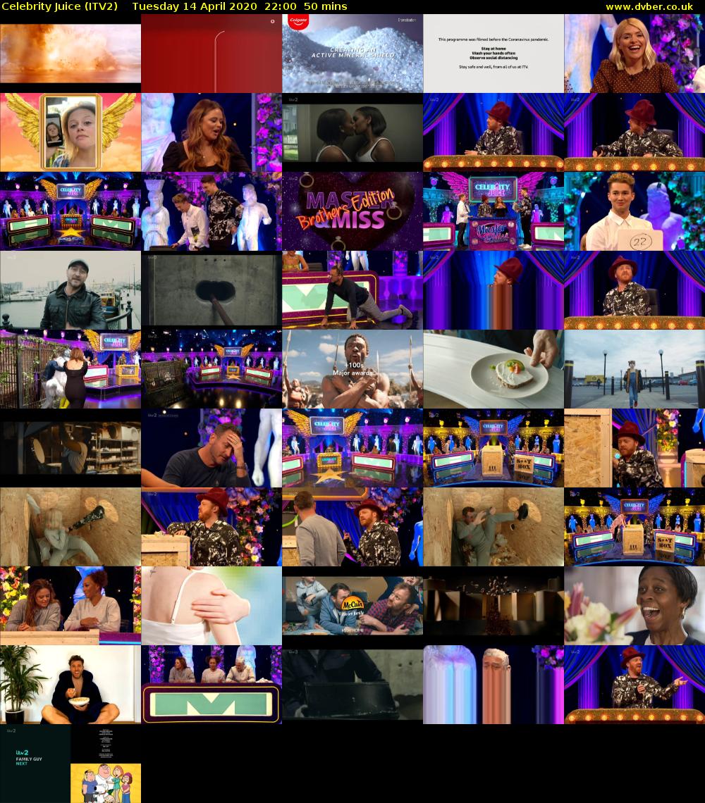 Celebrity Juice (ITV2) Tuesday 14 April 2020 22:00 - 22:50