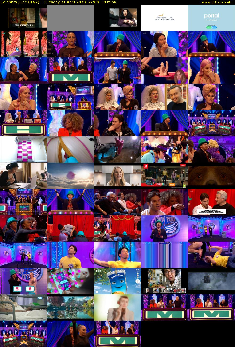 Celebrity Juice (ITV2) Tuesday 21 April 2020 22:00 - 22:50