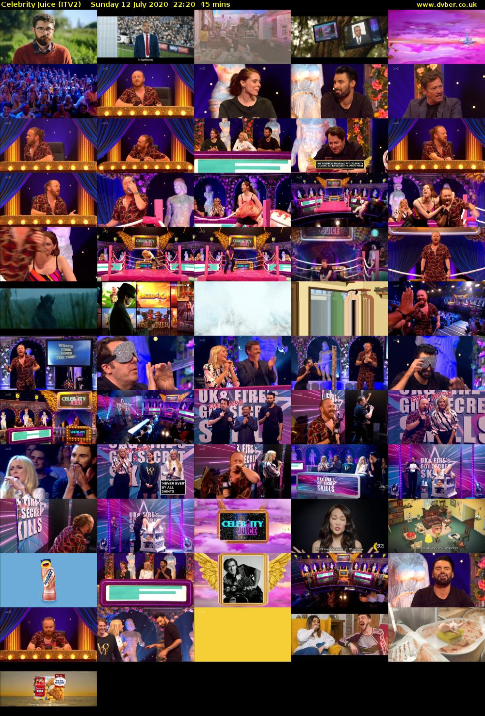 Celebrity Juice (ITV2) Sunday 12 July 2020 22:20 - 23:05