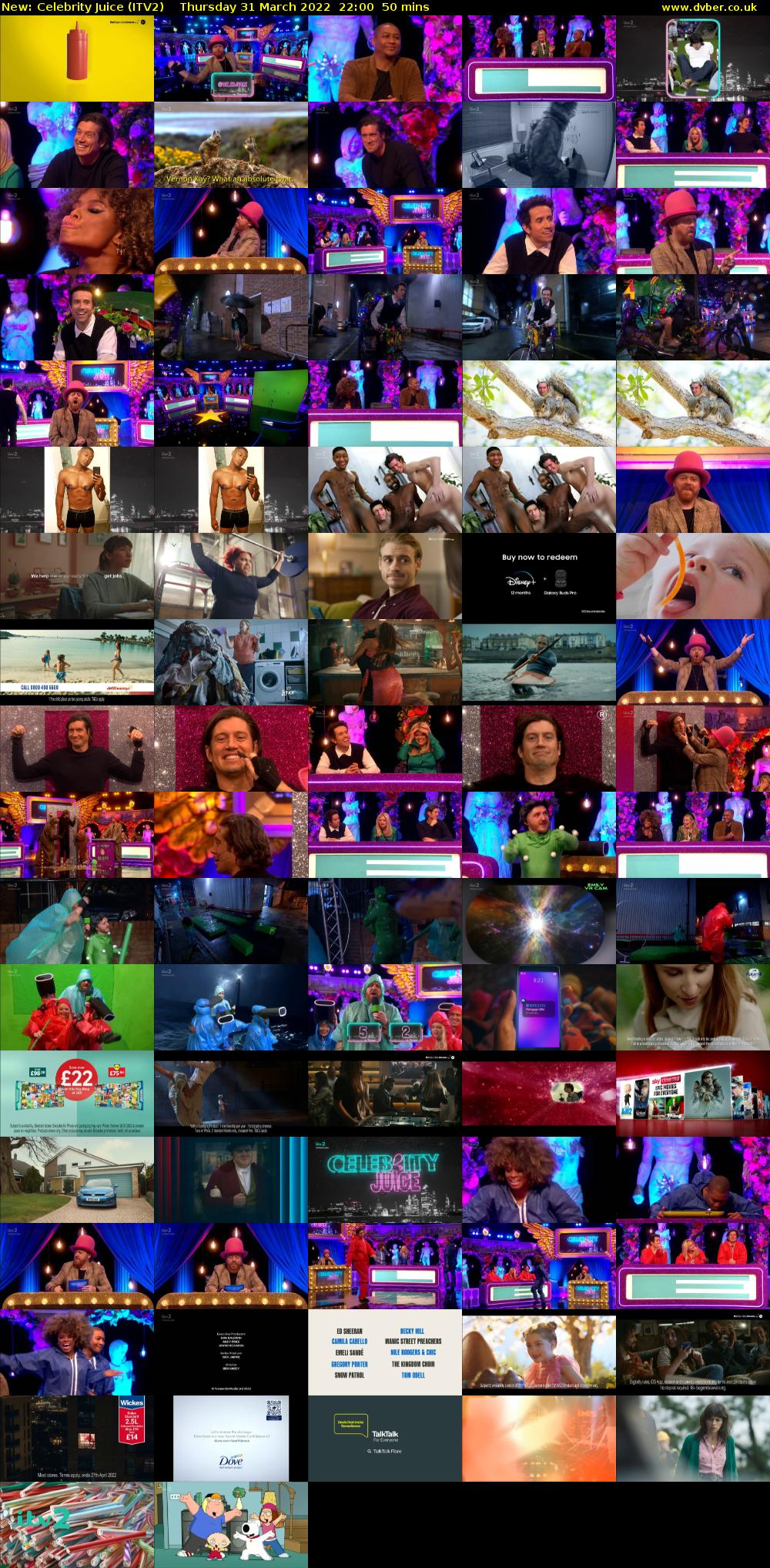 Celebrity Juice (ITV2) Thursday 31 March 2022 22:00 - 22:50