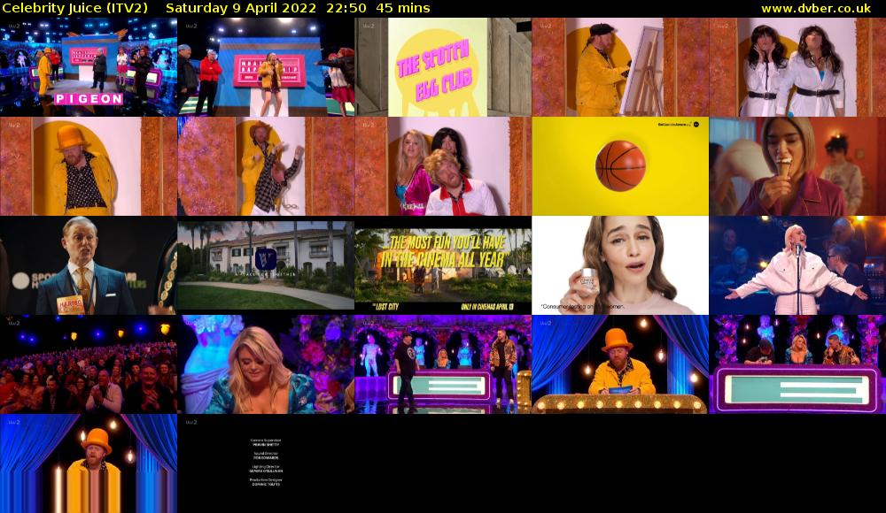 Celebrity Juice (ITV2) Saturday 9 April 2022 22:50 - 23:35