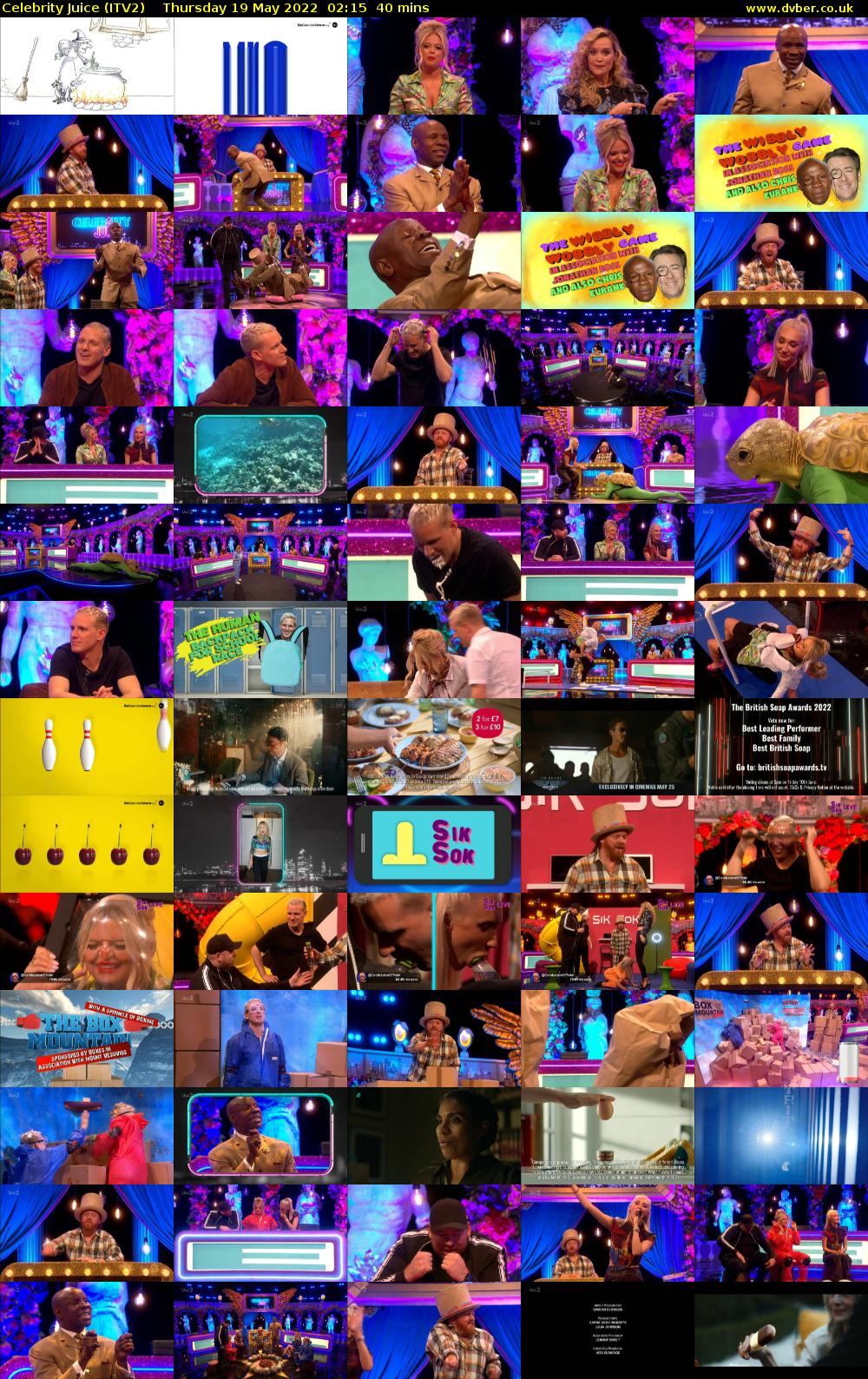 Celebrity Juice (ITV2) Thursday 19 May 2022 02:15 - 02:55