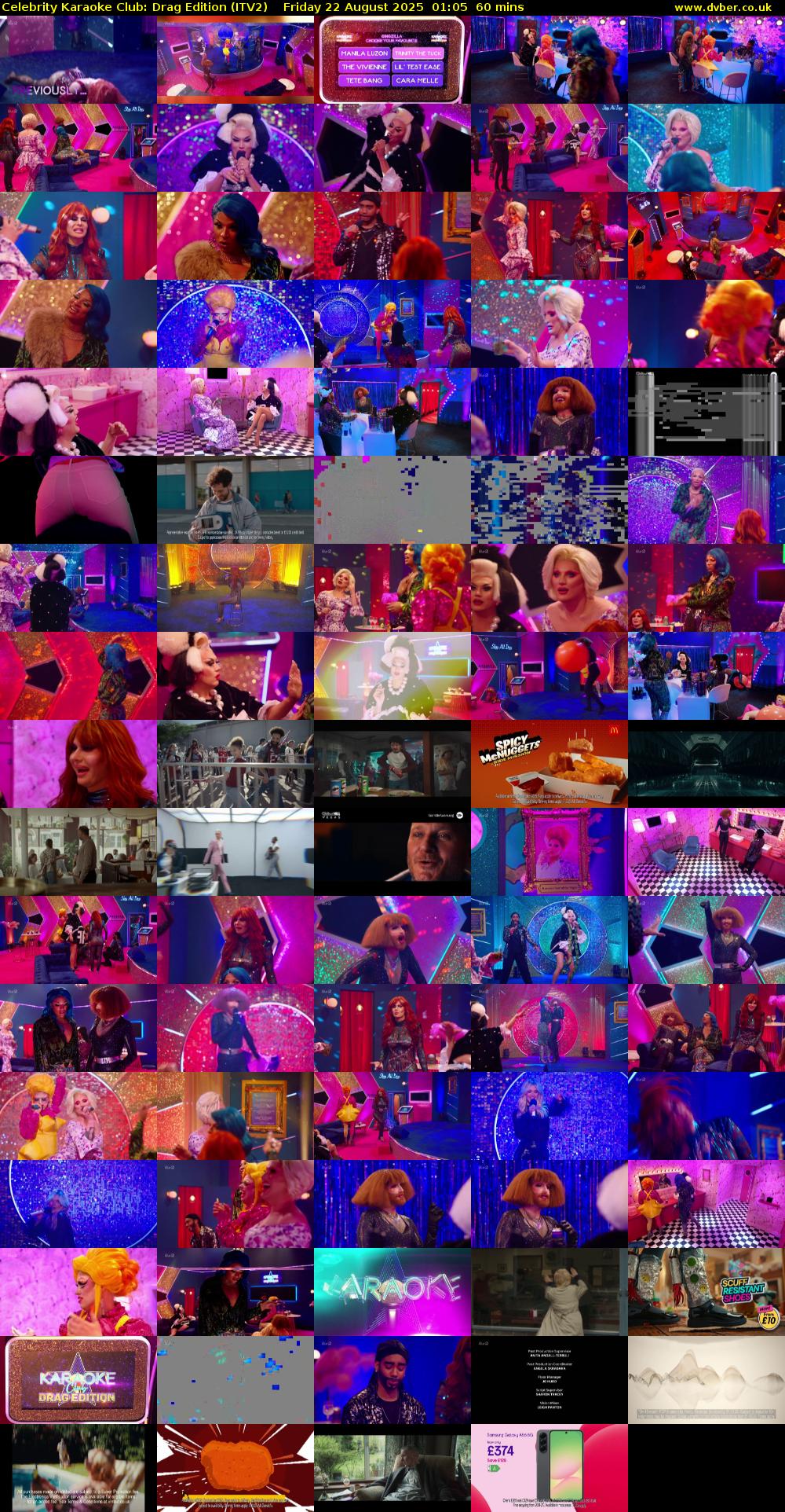 Celebrity Karaoke Club: Drag Edition (ITV2) Friday 22 August 2025 01:05 - 02:05