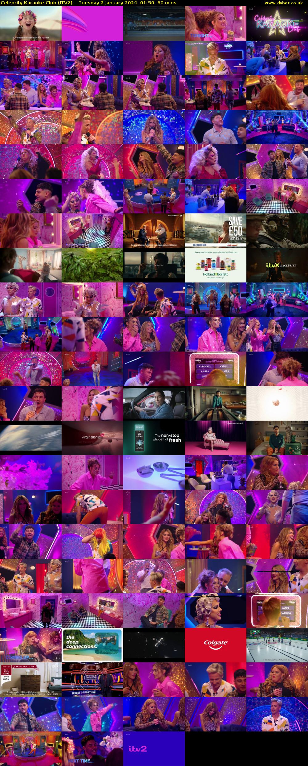Celebrity Karaoke Club (ITV2) Tuesday 2 January 2024 01:50 - 02:50