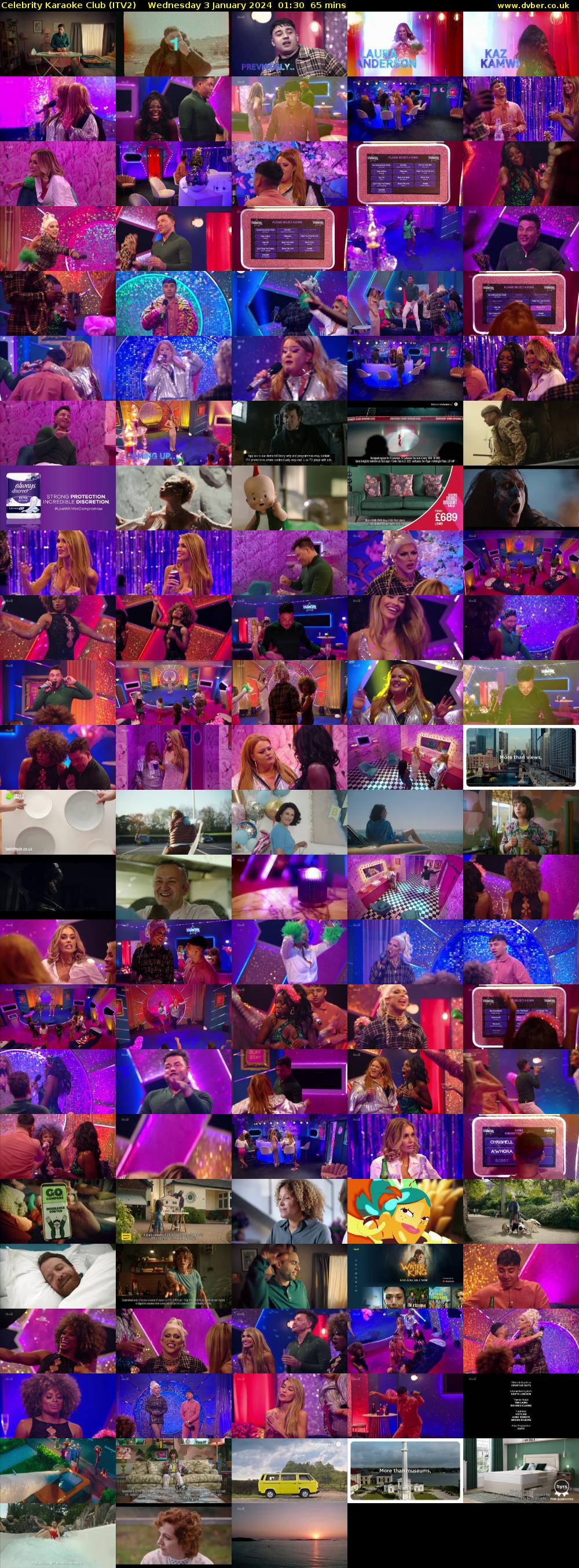 Celebrity Karaoke Club (ITV2) Wednesday 3 January 2024 01:30 - 02:35