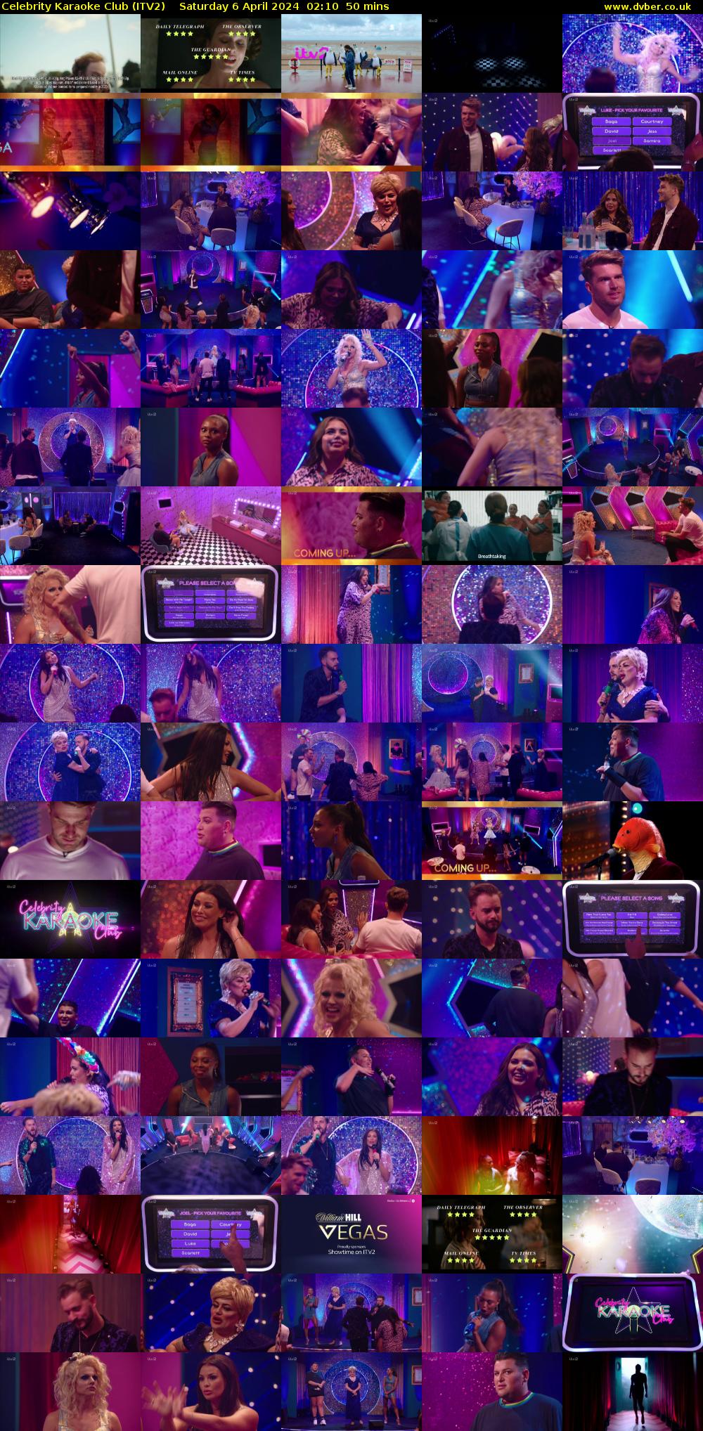 Celebrity Karaoke Club (ITV2) Saturday 6 April 2024 02:10 - 03:00