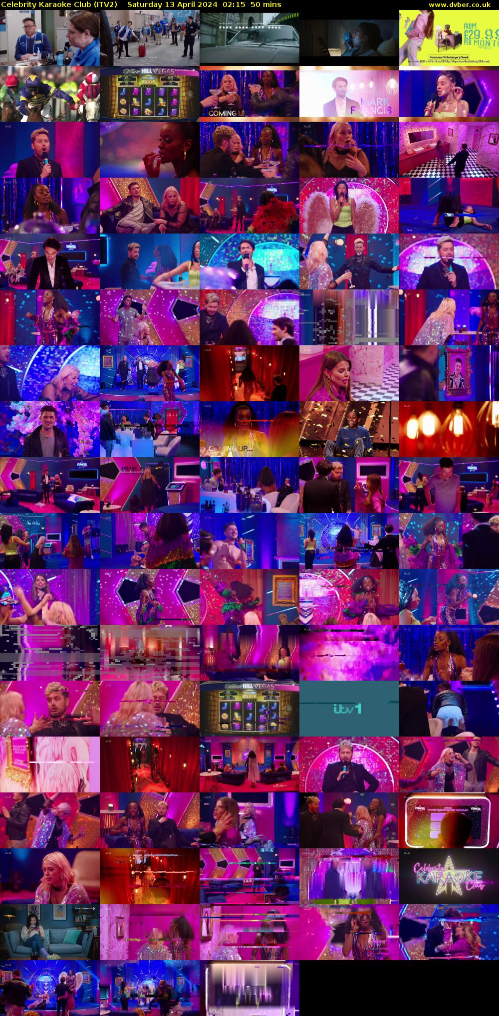 Celebrity Karaoke Club (ITV2) Saturday 13 April 2024 02:15 - 03:05
