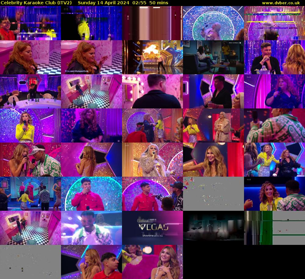Celebrity Karaoke Club (ITV2) Sunday 14 April 2024 02:55 - 03:45