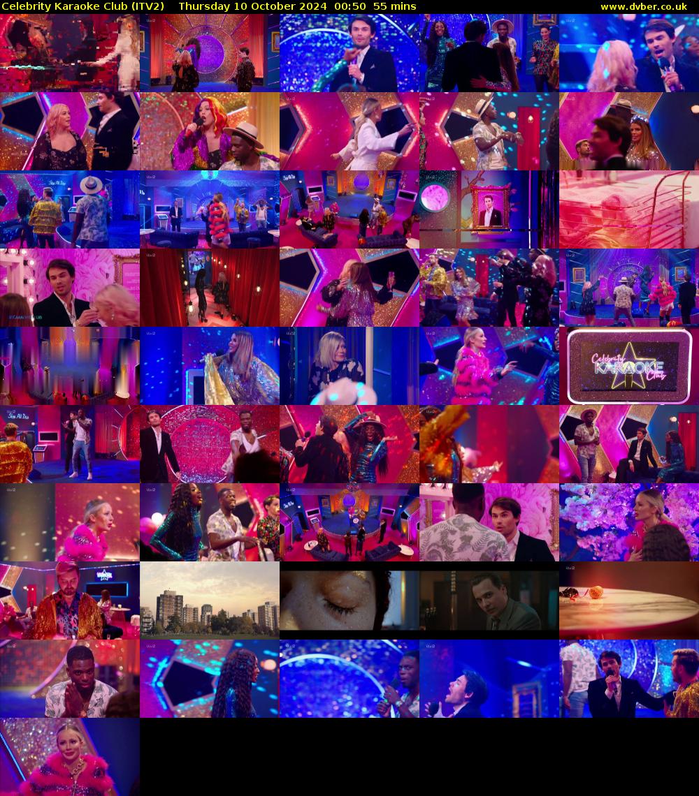 Celebrity Karaoke Club (ITV2) Thursday 10 October 2024 00:50 - 01:45