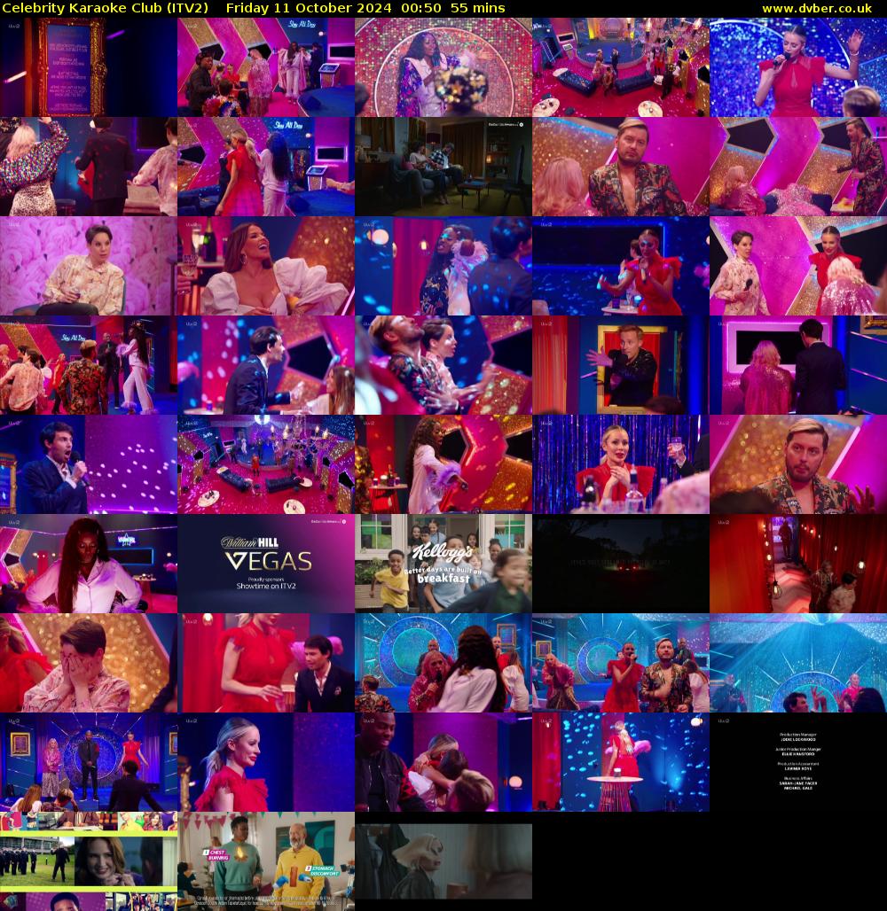 Celebrity Karaoke Club (ITV2) Friday 11 October 2024 00:50 - 01:45