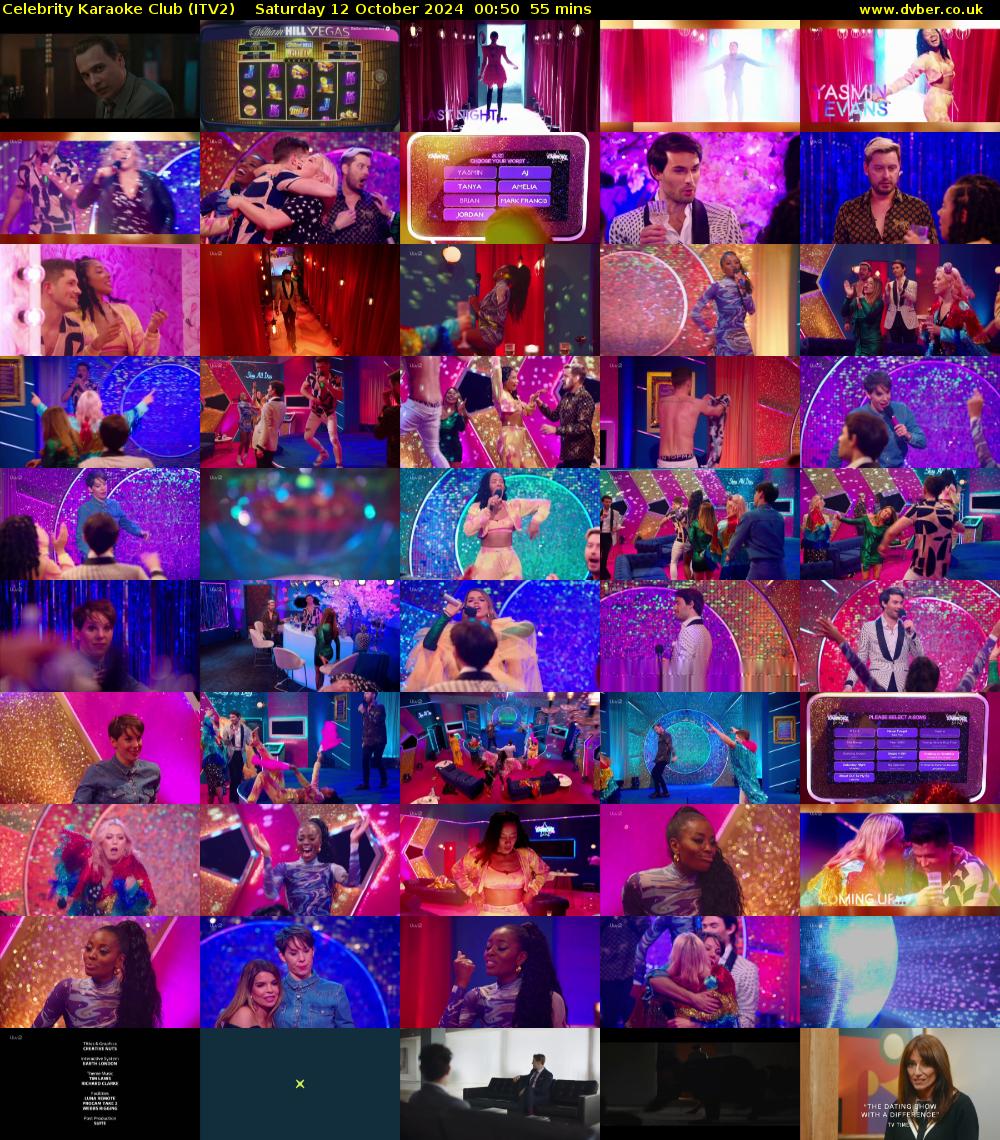 Celebrity Karaoke Club (ITV2) Saturday 12 October 2024 00:50 - 01:45