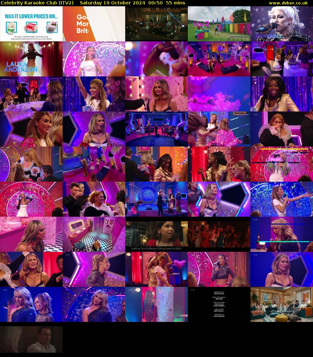 Celebrity Karaoke Club (ITV2) Saturday 19 October 2024 00:50 - 01:45