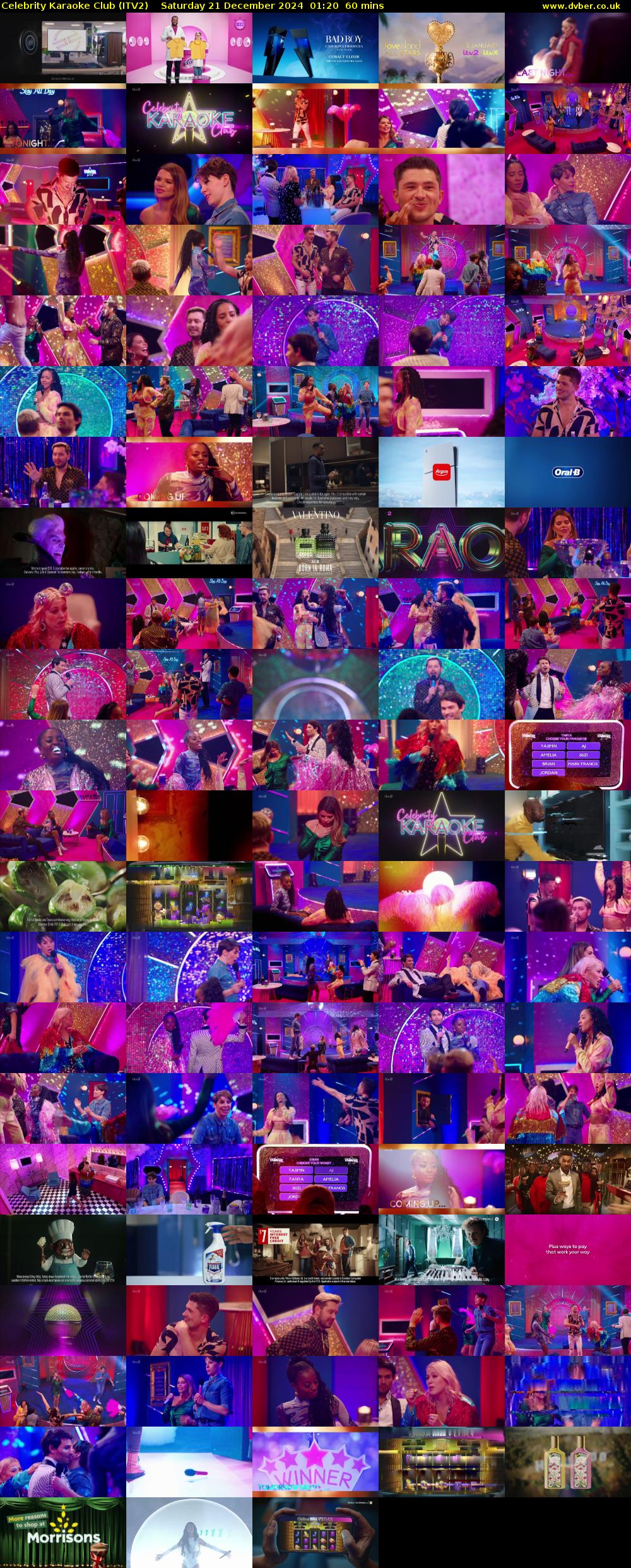 Celebrity Karaoke Club (ITV2) Saturday 21 December 2024 01:20 - 02:20