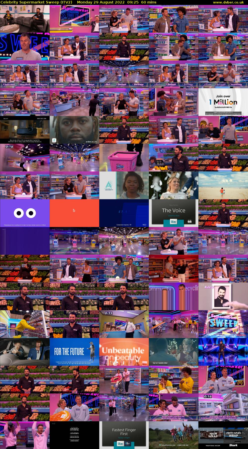 Celebrity Supermarket Sweep (ITV2) Monday 29 August 2022 09:25 - 10:25