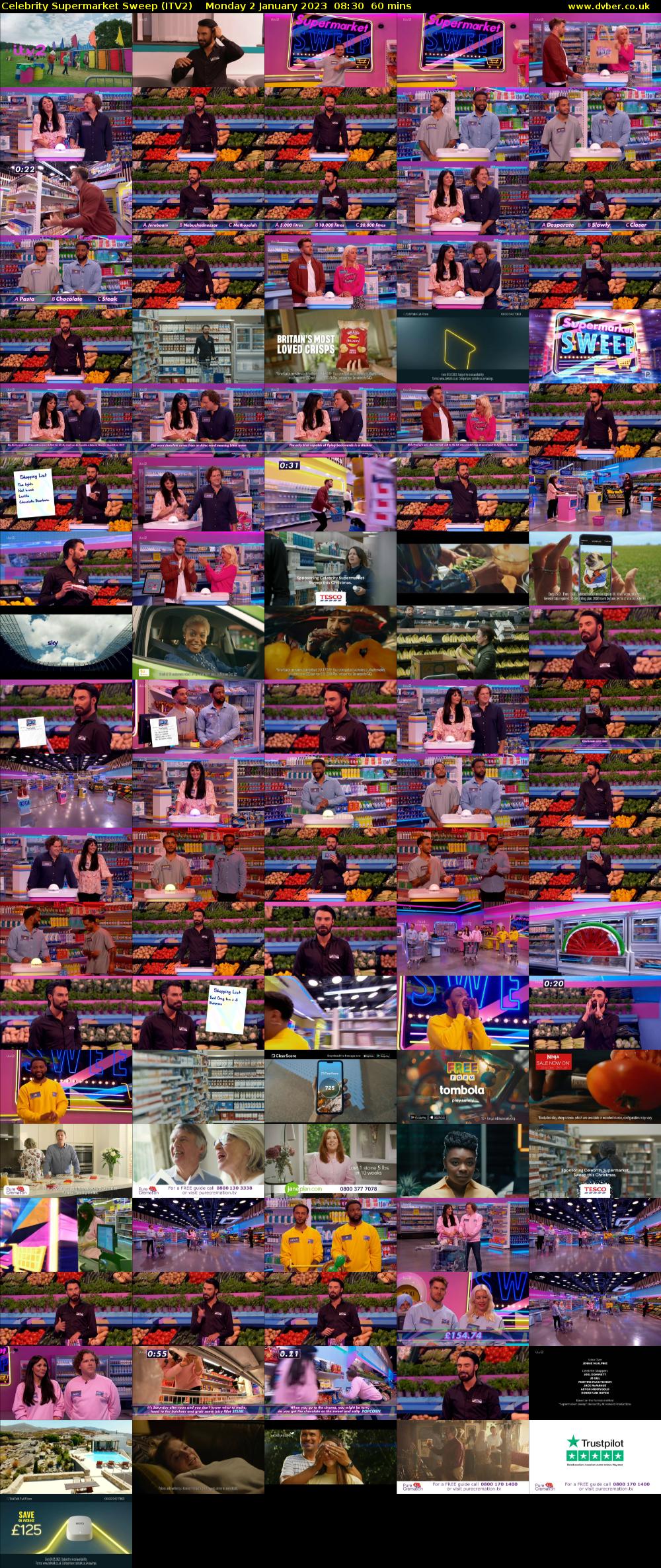 Celebrity Supermarket Sweep (ITV2) Monday 2 January 2023 08:30 - 09:30