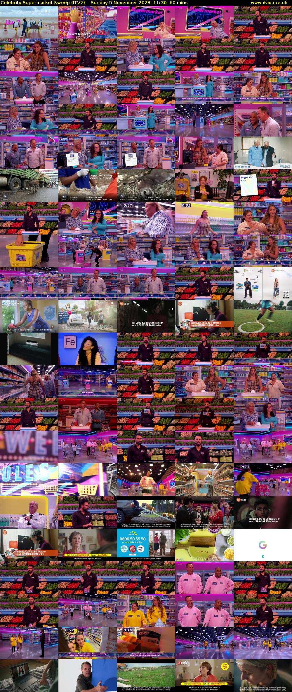 Celebrity Supermarket Sweep (ITV2) Sunday 5 November 2023 11:30 - 12:30