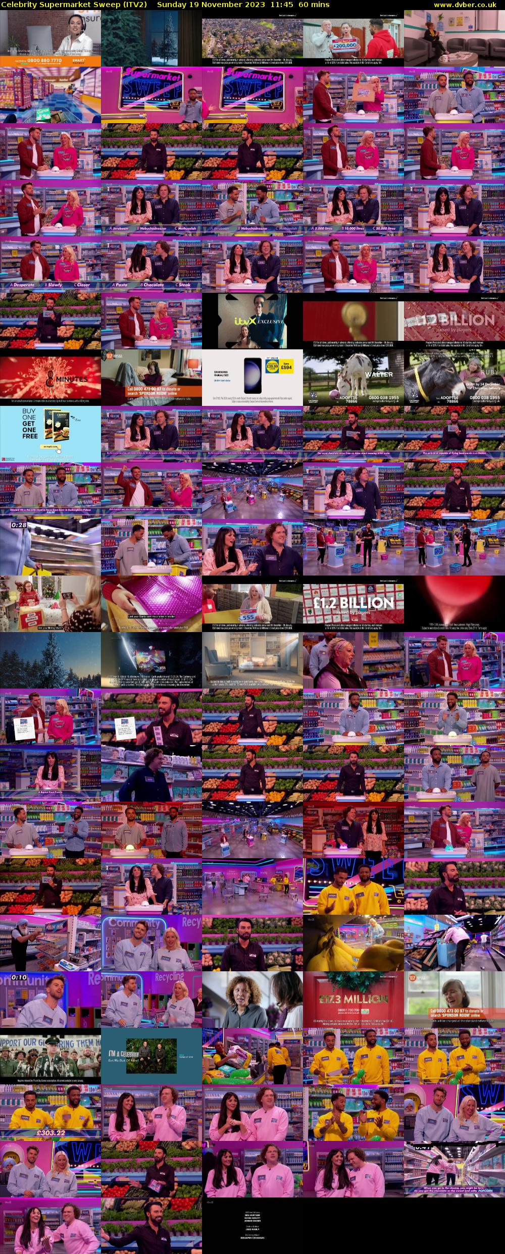 Celebrity Supermarket Sweep (ITV2) Sunday 19 November 2023 11:45 - 12:45