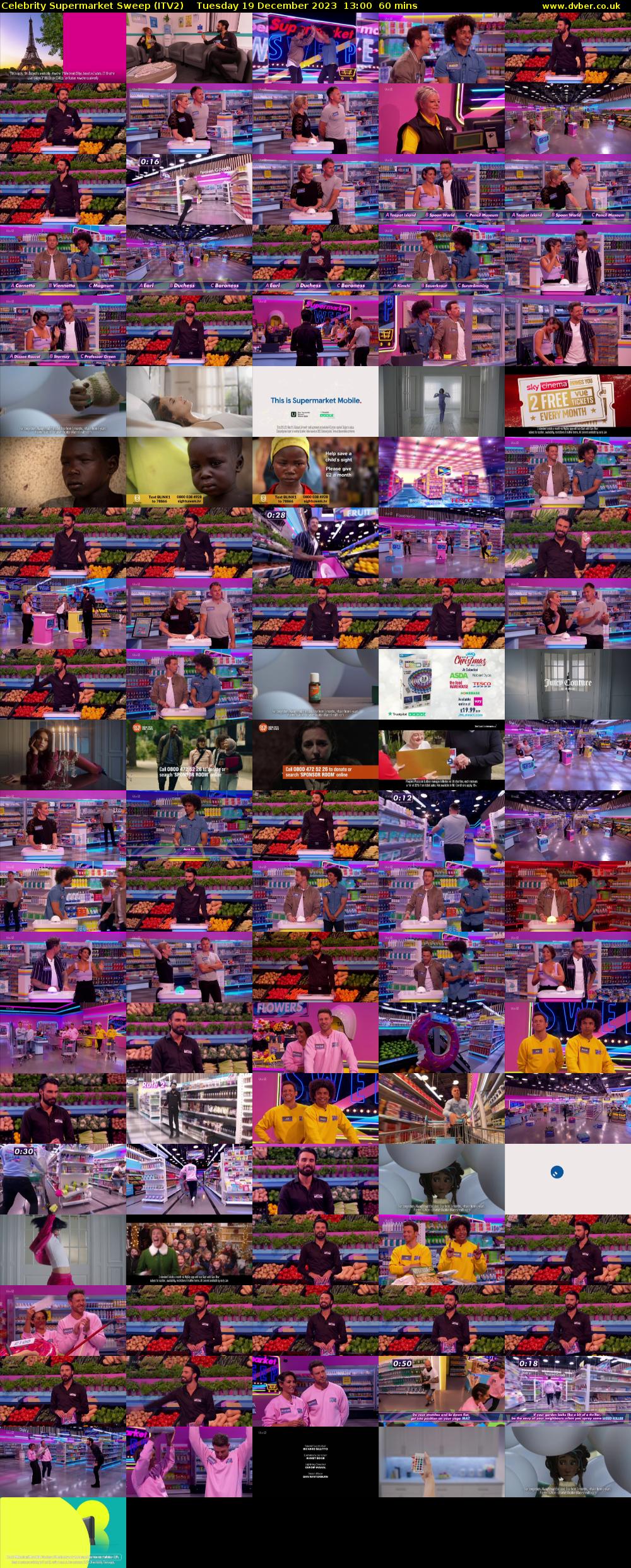 Celebrity Supermarket Sweep (ITV2) Tuesday 19 December 2023 13:00 - 14:00