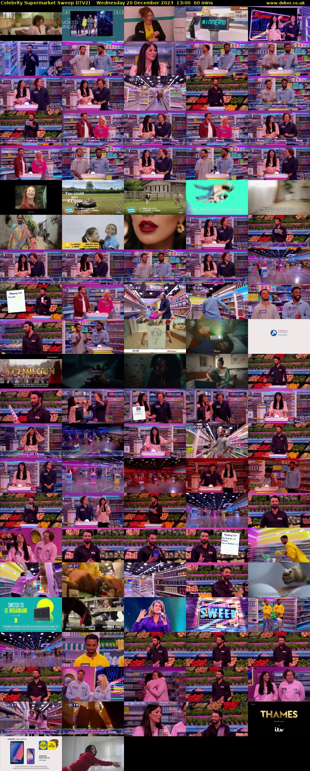 Celebrity Supermarket Sweep (ITV2) Wednesday 20 December 2023 13:00 - 14:00