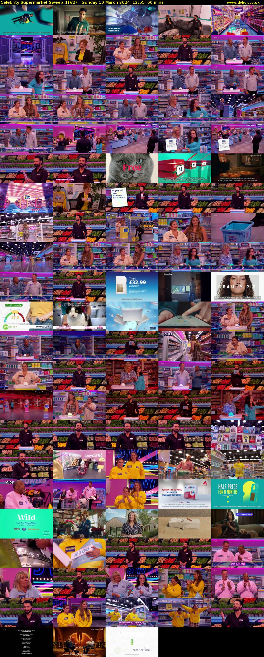 Celebrity Supermarket Sweep (ITV2) Sunday 10 March 2024 12:55 - 13:55