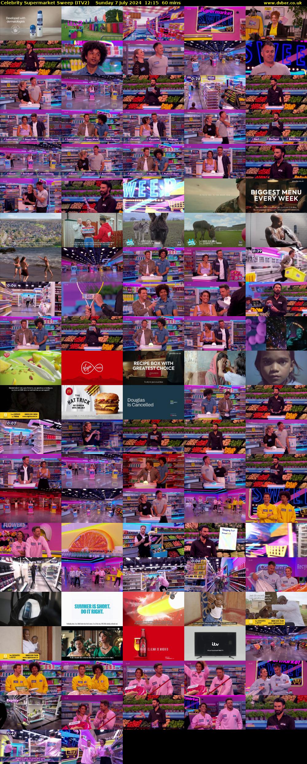 Celebrity Supermarket Sweep (ITV2) Sunday 7 July 2024 12:15 - 13:15