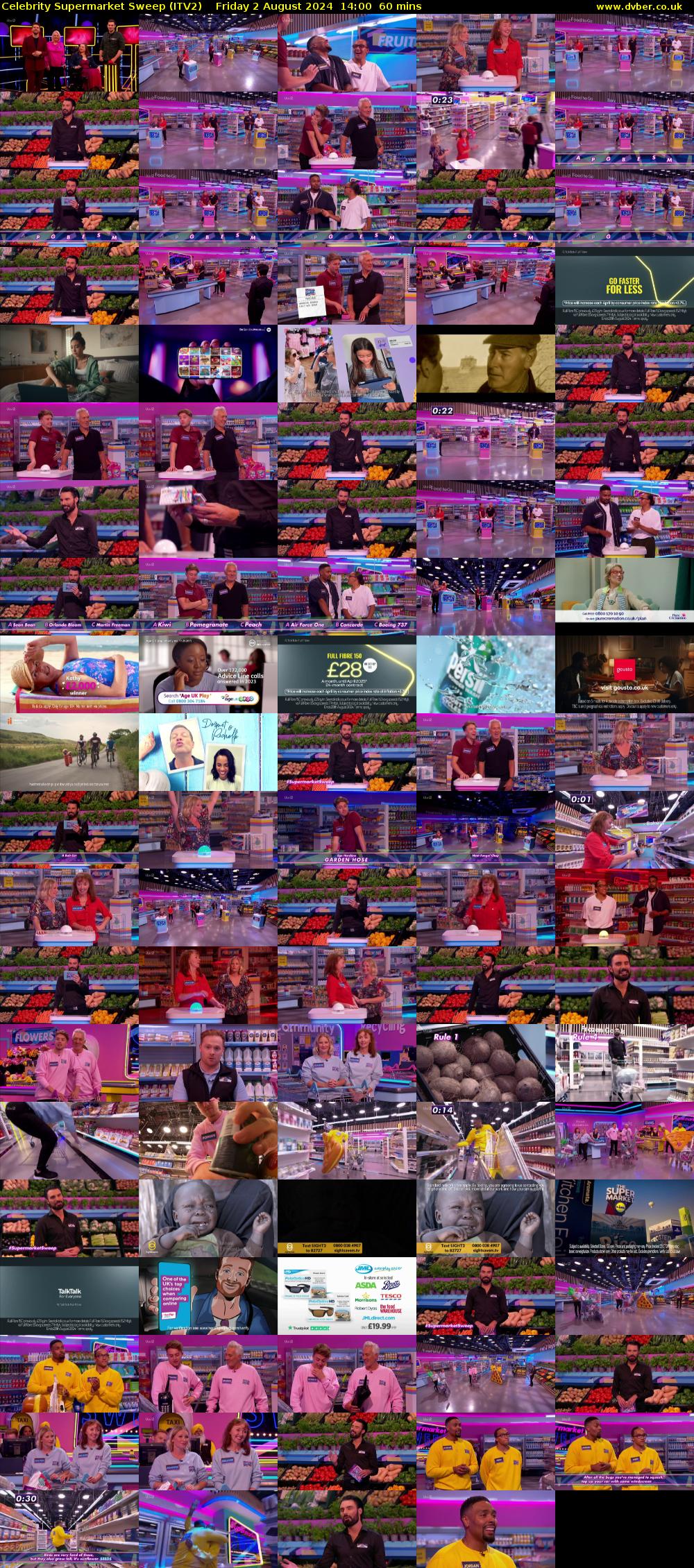Celebrity Supermarket Sweep (ITV2) Friday 2 August 2024 14:00 - 15:00