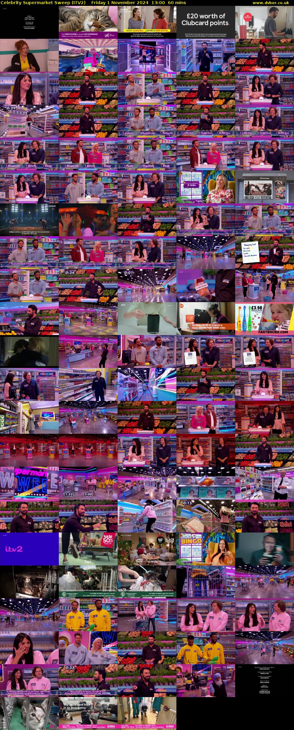Celebrity Supermarket Sweep (ITV2) Friday 1 November 2024 13:00 - 14:00