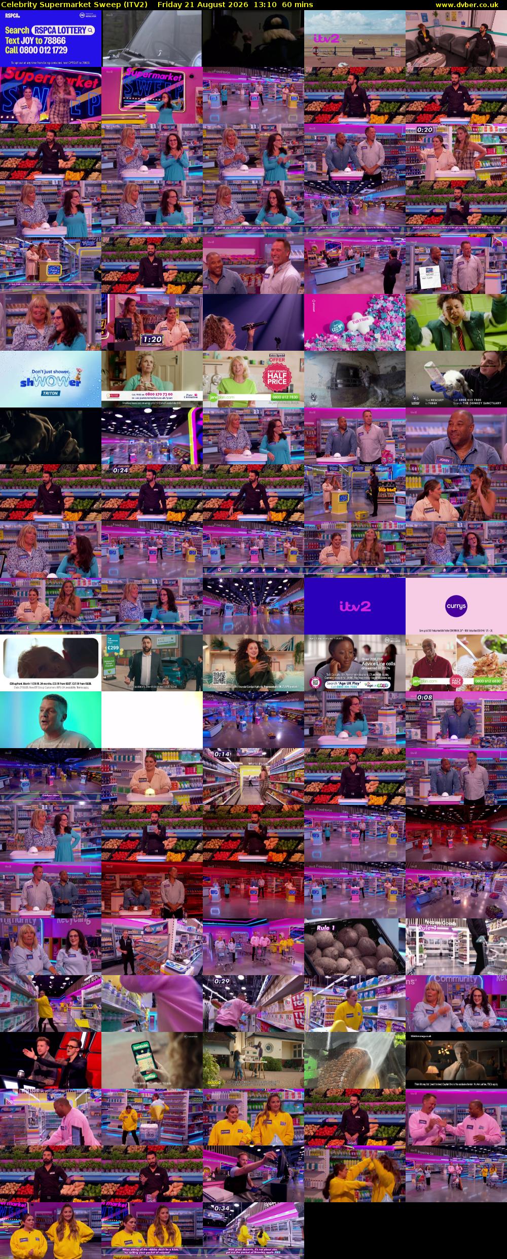 Celebrity Supermarket Sweep (ITV2) Friday 21 August 2026 13:10 - 14:10