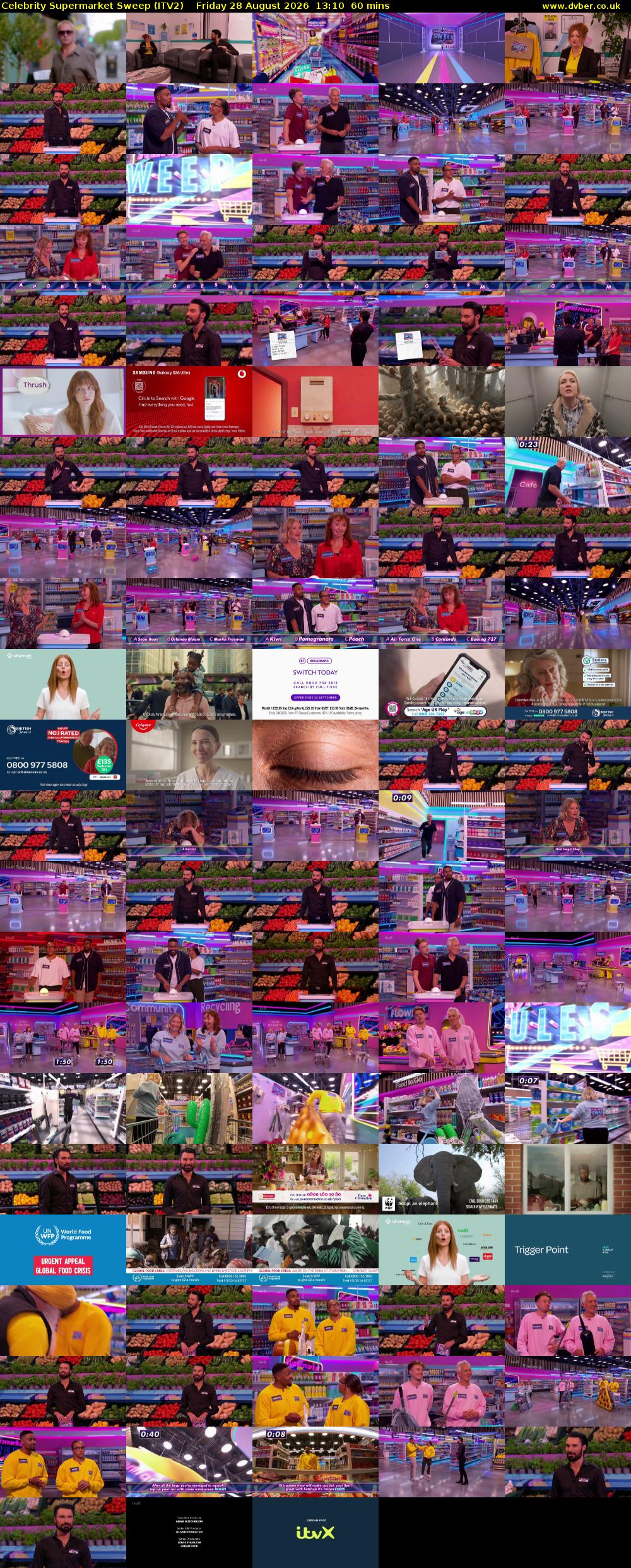 Celebrity Supermarket Sweep (ITV2) Friday 28 August 2026 13:10 - 14:10